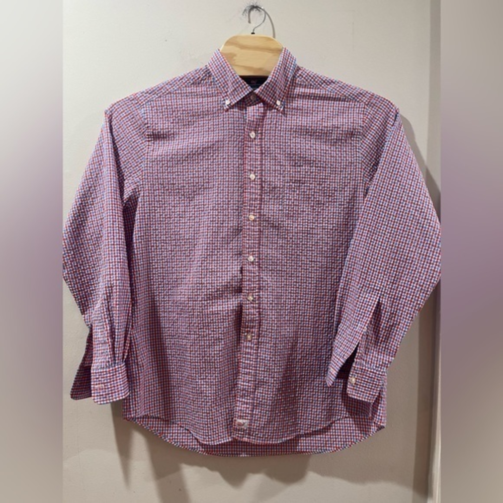Vineyard Vines Murray Slim‎ Fit Performance Long Sleeve Button Down Large